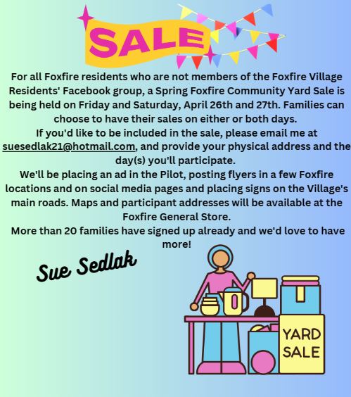 Foxfire Community Yard Sale