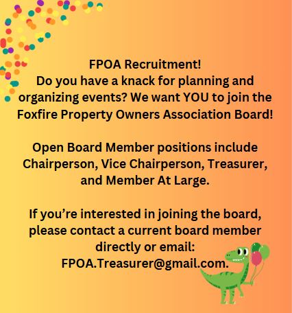 Foxfire Property Owners Association Recruitment