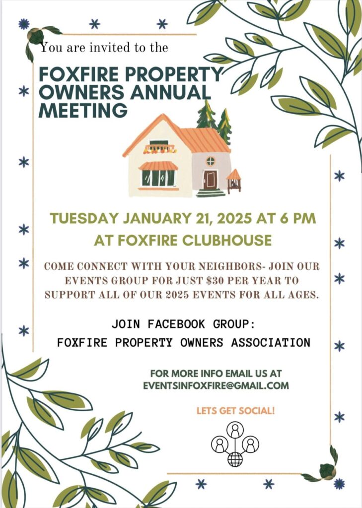 Foxfire Property Owners Annual Meeting