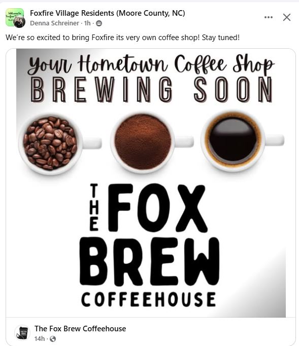 Coffee Shop Coming to Foxfire