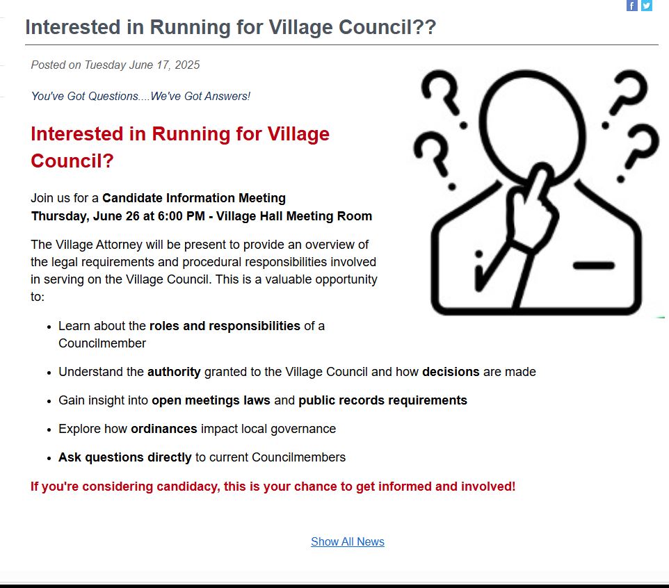 Interested in Running for Village Council?