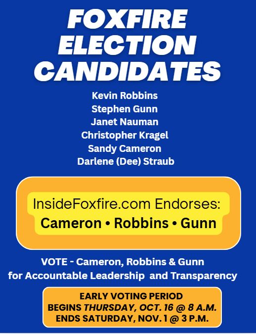 Insidefoxfire.com Endorses 3 Candidates for Open Council Seats