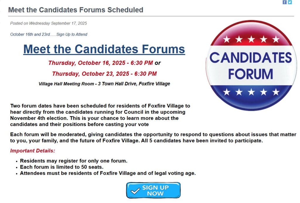  Limited Seating – Register Now for Meet the Candidates Forums