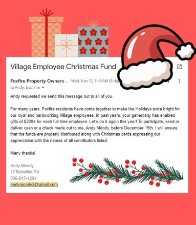 Foxfire Village Employee Christmas Fund