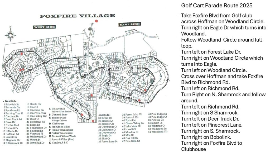 2025 Foxfire Village Golf Cart Parade