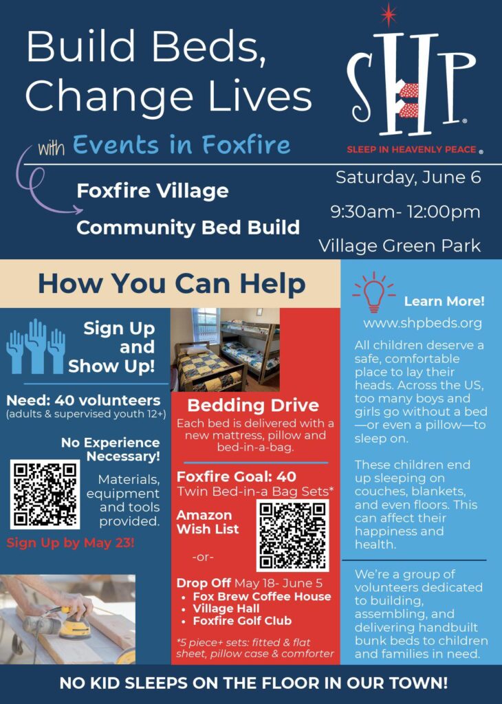 Foxfire Community Bed Build – Calling Volunteers