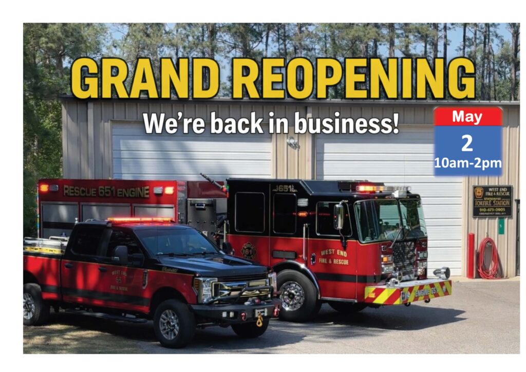 Reminder – Grand Re-Opening Rain or Shine
