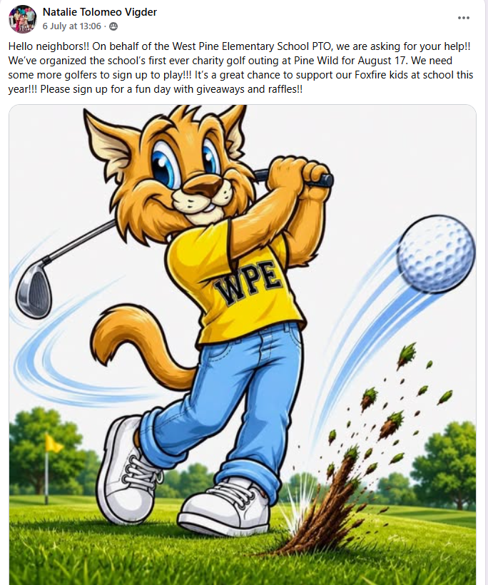 West Pine Elementary School PTO Charity Golf Outing