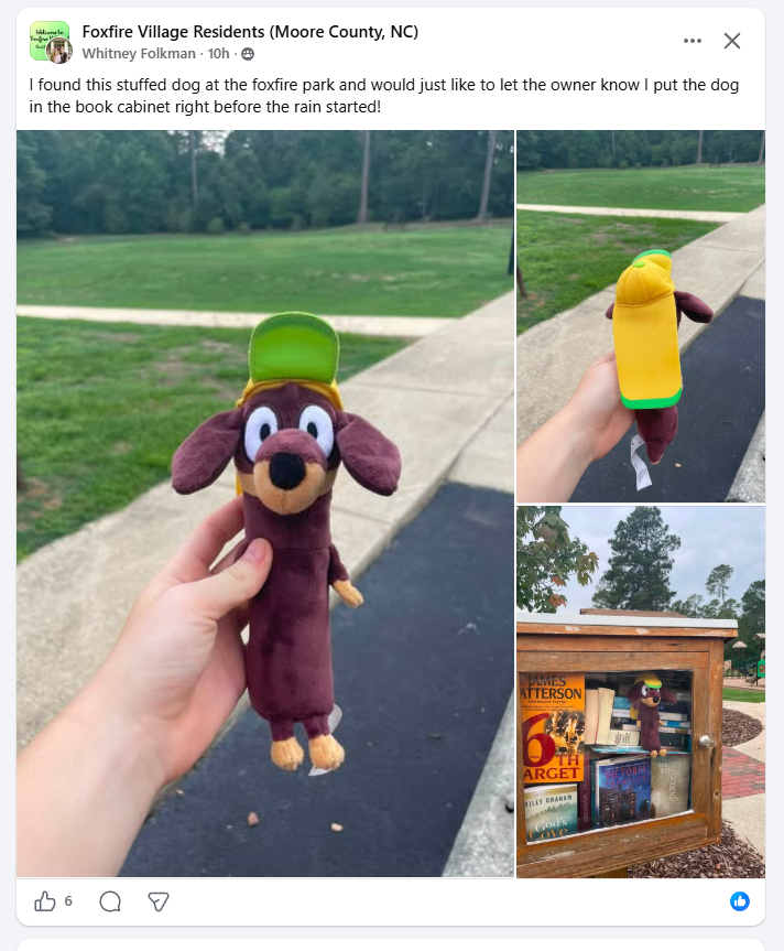 Found – Stuffed dog @ Foxfire park