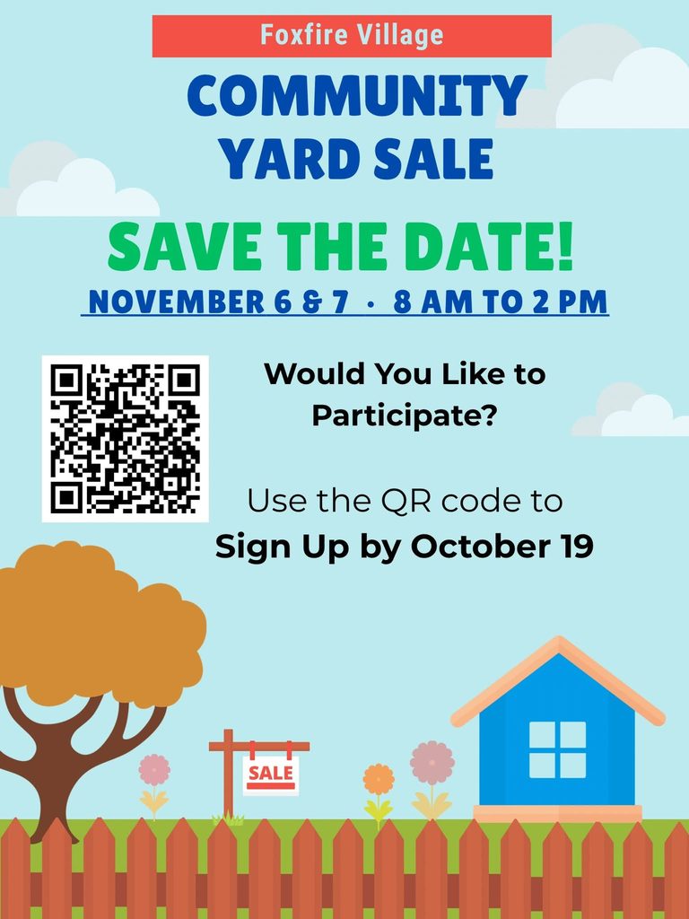Foxfire Yard Sale – Nov 6 & 7
